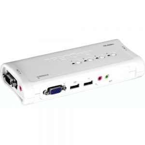 TRENDnet 4-Port USB KVM Switch Kit with Audio - 4 x 1 - 4 x HD-15 Keyboard/Mouse/Video