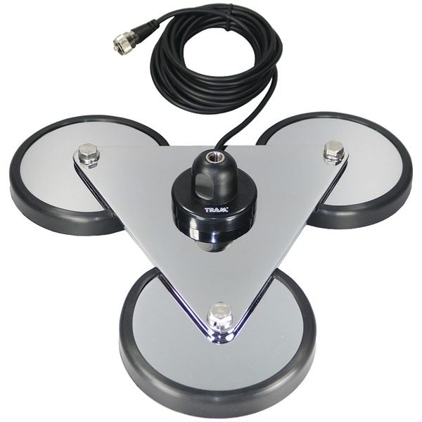 Tram 2692 5-Inch Tri-Magnet CB Antenna Mount with Rubber Boots and 18-Foot RG58A/U Coaxial Cable