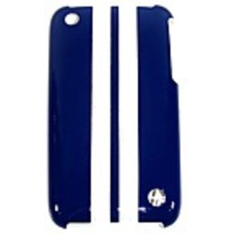 Trexta 813365014502 Snap it On Cell Phone Case - iPhone 3G/3GS - Blue / White Leather
