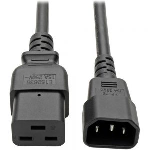 Tripp Lite 6ft Power Cord Cable C19 to C16 Heavy Duty 15A 14AWG 6' - (IEC-320-C19 to IEC-320-C14) 6-ft.
