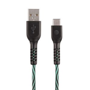 AT&T TCB04-GRN 4-Foot Charge and Sync USB to Type-C Cable (Teal)