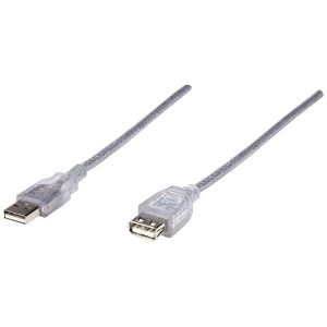 Manhattan 340496 A-Male to A-Female USB 2.0 Extension Cable (10ft)