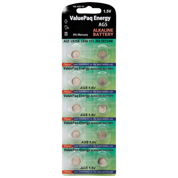 Dantona VAL-AG5-10 ValuePaq Energy AG5 Alkaline Coin Cell Batteries Dantona VAL-AG5-10 ValuePaq Energy AG5 Alkaline Coin Cell Batteries
