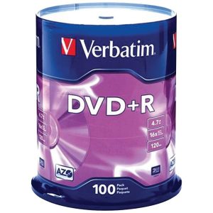 Verbatim 95098 4.7GB DVD+Rs (100-ct Spindle)