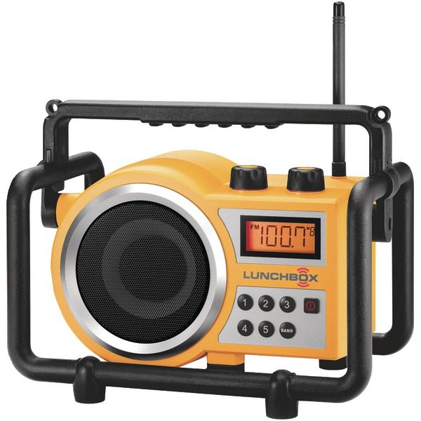 Sangean LB-100 LUNCHBOX FM/AM Ultra-Rugged Utility Worksite Digital Radio (Yellow)
