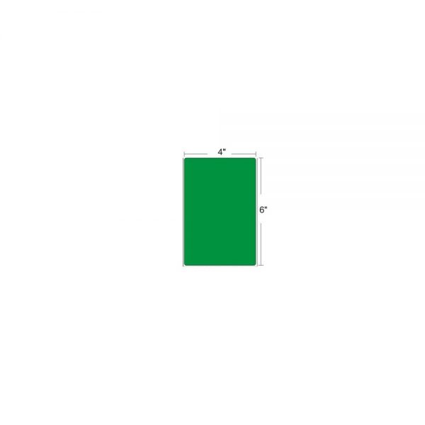 Zebra 10010035-1 4x6 DT Loodcoated Green Paper Label Pack of 6
