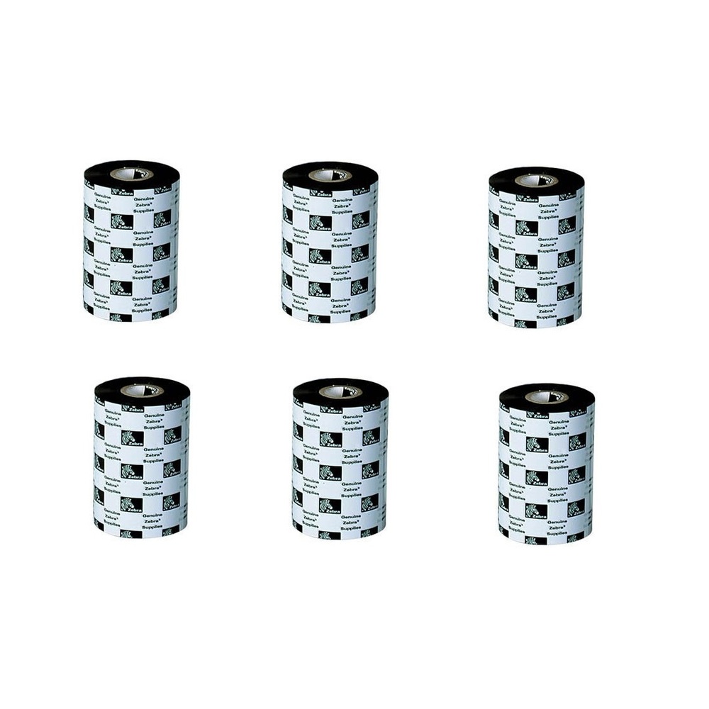Zebra Genuine 03200BK13145 5.16x1476' Black Wax-Resin Ribbon Pack of 6 Zebra Genuine 03200BK13145 5.16x1476' Black Wax-Resin Ribbon Pack of 6