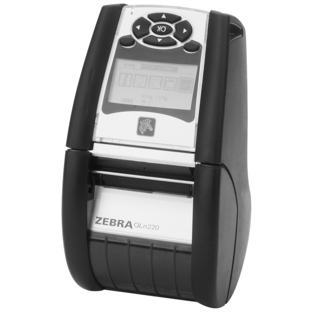Zebra QLn220 Direct Thermal Printer - Monochrome - Portable - Label Print - 1.90 Print Width - 4 in/s Mono - 203 dpi - 128 MB - USB - Serial - Battery Included - LCD - 2.18 Label Width - 32 Label Length Zebra QLn220 Direct Thermal Printer - Monochrome - Portable - Label Print - 1.90 Print Width - 4 in/s Mono - 203 dpi - 128 MB - USB - Serial - Battery Included - LCD - 2.18 Label Width - 32 Label Length