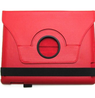 eForCity PAPPIPADLC44 Protective Carrying Folio Case for iPad - Red - Scratch Proof - Synthetic Leather - 0.8