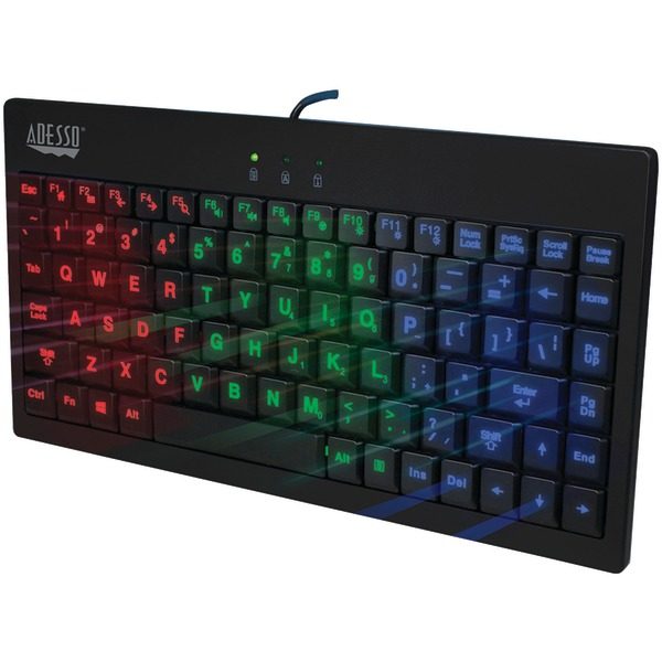 Adesso AKB-110EB SlimTouch 110 3-Color Illuminated Mini Keyboard