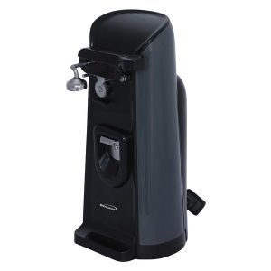 Brentwood Appliances J-30B Tall Electric Can Opener with Knife Sharpener and Bottle Opener