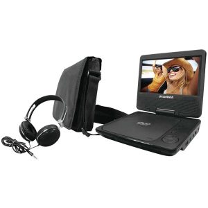 SYLVANIA SDVD7060-COMBO-BLACK 7" Swivel-Screen Portable DVD Player Bundle (Black)