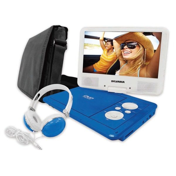 SYLVANIA SDVD9060-B-COMBO-BLUE 9-Inch Swivel Screen PDVD USB with Deluxe Bag and Matching Headphones