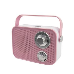 SYLVANIA SP563-PINK Retro Design Bluetooth Speaker (Pink)