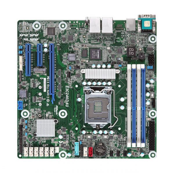 ASRock Rack E3C246D4U LGA1151/ Intel C246/ DDR4/ SATA3&USB3.0/ V&2GbE/ MicroATX Server Motherboard