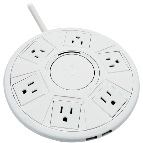 Accell D080B-048F Power Air Surge Protector and USB Charging Station with 6-Foot Cord (White) Accell D080B-048F Power Air Surge Protector and USB Charging Station with 6-Foot Cord (White)