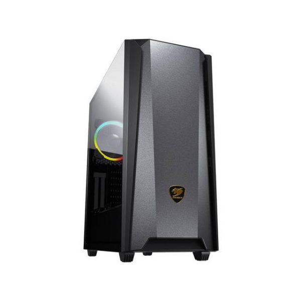 Cougar MX660 Iron RGB-Dark Black Mid-Tower Case with Iron Front Panel and Clear Tempered Glass Left Panel