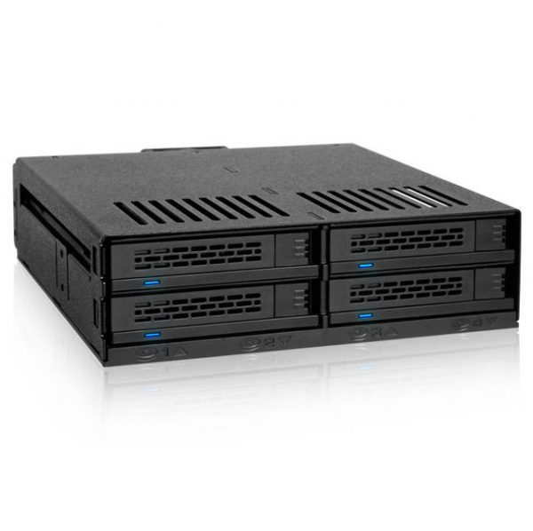 ICY DOCK ExpressCage MB324SP-B 4 Bay 2.5 inch SAS/SATA HDD/SSD Hot Swap Mobile Rack for Single 5.25" Bay (Black)