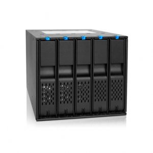 ICY DOCK FlexCage MB975SP-B R1 Tray-less 5 Bay 3.5 inch SATA Hard Drive Hot Swap Backplane Cage in 3x External 5.25 inch Bay (Black)