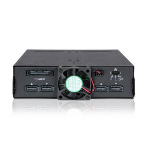 ICY DOCK ToughArmor MB607SP-B Rugged Full Metal 4 Bay 2.5 inch SATA HDD & SSD Backplane Cage for External 5.25 inch Bay (Black)