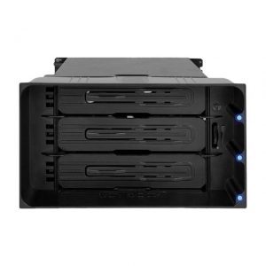 ICY DOCK flexiDOCK MB830SP-B Tray-less 3 Bay Removable 3.5-inch SATA/SAS Hard Drive Docking Enclosure in 2 x 5.25-inch Optical Bay (w/ Cables)