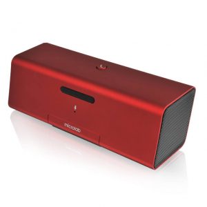 Microlab MD212 Wireless Bluetooth Portable Stereo Speaker w/ Microphone & Rechargeable Battery & Retractable Tray  (Red)