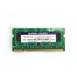 Super Talent DDR2-667 SODIMM 512MB/64Mx8 Hynix Chip Notebook Memory