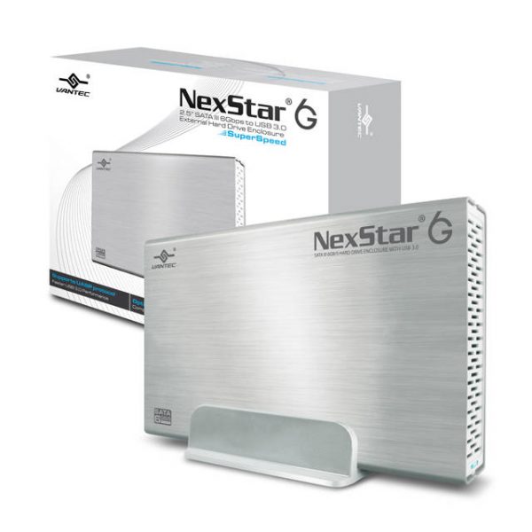 Vantec NexStar 6G NST-366S3-SV 3.5 inch SATA3 to USB 3.0 External Hard Drive Enclosure (Silver)