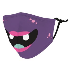 Weddingstar 5543-14 Kid's Reusable/Washable Cloth Face Mask with Filter Pocket (Little Purple Monster)