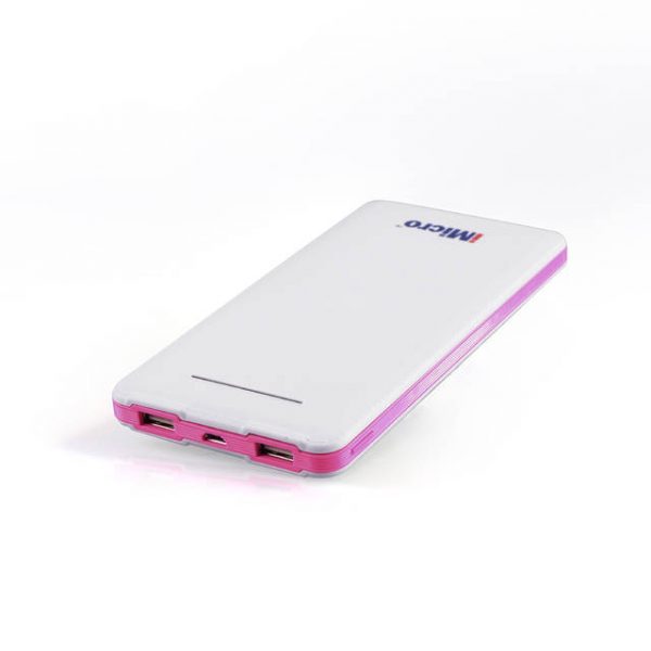 iMicro PB-IM8000R 8000mAh Lithium Polymer Battery Power Bank w/ Flashlight (Pink)