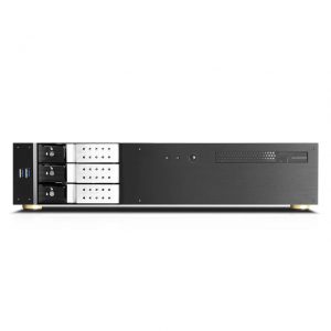 iStarUSA A/v Media D-230HN-DT-SILVER No Power Supply 2U Compact Rackmount 3x 3.5" Trayless Hotswap MicroATX Desktop Chassis (Silver/Black)