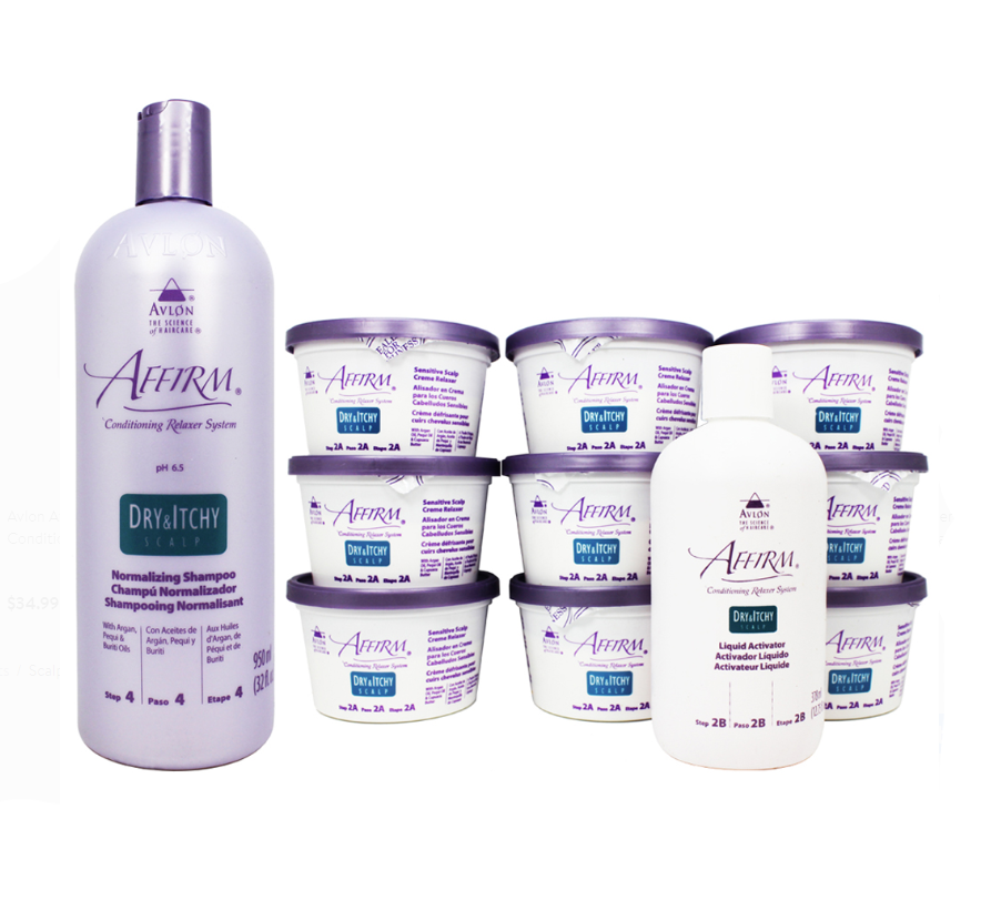Avlon Affirm Dry and Itchy Scalp Sensitive Scalp Normalizing Shampoo & Relaxer 9 Kit Set - Pack Avlon Affirm Dry and Itchy Scalp Sensitive Scalp Normalizing Shampoo & Relaxer 9 Kit Set - Pack