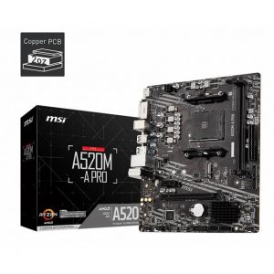 MSI A520M-A PRO Socket AM4/ AMD A520/ DDR4/ SATA3&USB3.2/ M.2/ Micro-ATX Motherboard