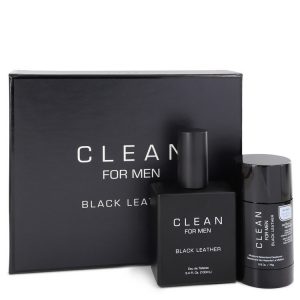 Clean Black Leather Cologne By Clean Gift Set