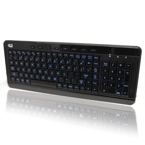 Adesso AKB-120EB 104-Key Wired 3-Color Backlit Illuminated Compact Keyboard