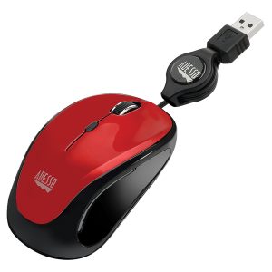 Adesso iMouse S8R iMouse S8 Illuminated Retractable USB Mini Mouse (Red)