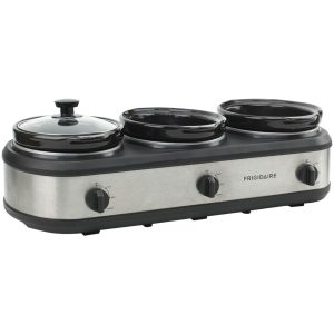 Frigidaire ESC3105-SS 420-Watt Triple Slow Cooker and Buffet Server with Three 2.5-Quart Ceramic Pots