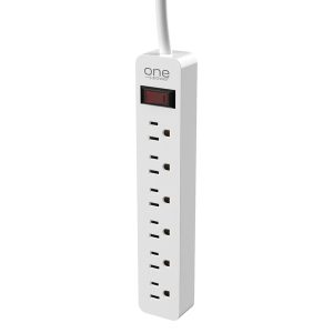 ONE Power PS601 Power Strip with Lighted Power Switch and 2-Foot Cord (6 Outlets)