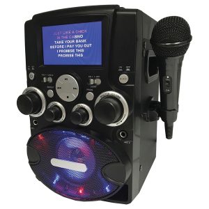 SYLVANIA SKAR128 8-Watt-Max CD-G Bluetooth Karaoke Machine with LCD Screen and Microphone
