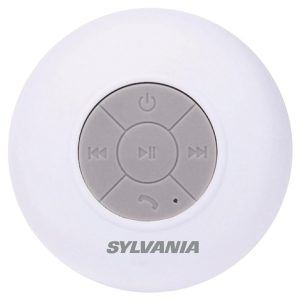 SYLVANIA SP230-C-WHITE Bluetooth Suction Cup Shower Speaker (White)