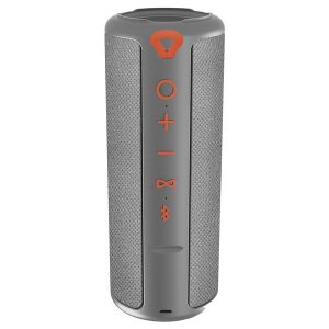 SYLVANIA SP953-GREY Rubber-Finish Bluetooth Speaker with Cloth Trim (Gray)