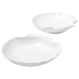 Starfrit 080880-006-BIST Porcelain Shell-Shaped Seafood Serving Bowls