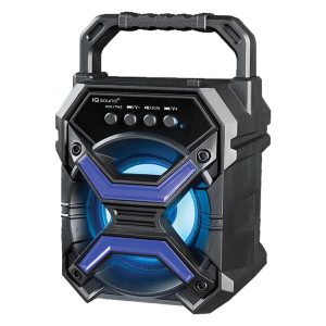 Supersonic IQ-1573BT - Blue 3-Inch 5-Watt Portable Bluetooth TWS Rechargeable Portable Speaker (Black with Blue Accents)
