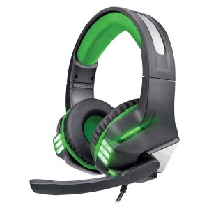 Supersonic IQ-480G - GREEN Pro-Wired Gaming Headset with Lights (Green)