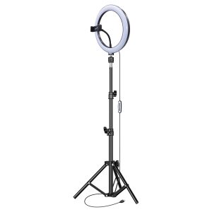 Supersonic SC-1630RGB PRO Live Stream LED Selfie RGB Ring Light with Floor Stand (10-Inch