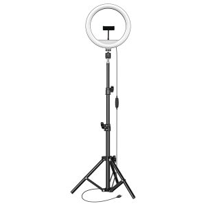 Supersonic SC-2210SR PRO Live Stream LED Selfie RGB Ring Light with Floor Stand (12-Inch