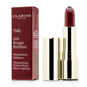 Joli Rouge Brillant (Moisturizing Perfect Shine Sheer Lipstick) - # 754S Deep Red  --3.5g/0.1oz - Clarins by Clarins