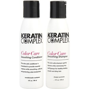 KERATIN COLOR CARE SMOOTHING SHAMPOO & CONDITIONER DUO 3 OZ x 2 (NEW WHITE PACKAGING) - KERATIN COMPLEX by Keratin Complex