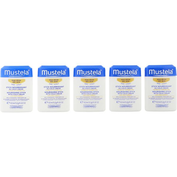 Nourishing Stick With Cold Cream (Lips & Cheeks) Set - For Dry Skin --5 x 10.1ml/0.32oz - Mustela by Mustela