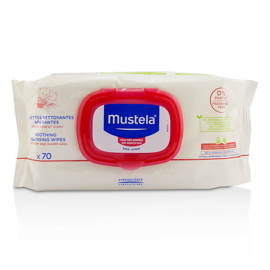 Soothing Cleansing Wipes - Fragrance Free (For Very Sensitive Skin) --70wipes - Mustela by Mustela Soothing Cleansing Wipes - Fragrance Free (For Very Sensitive Skin) --70wipes - Mustela by Mustela